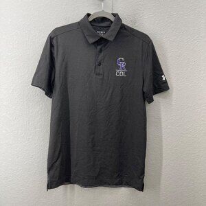 Under Armour Heat Gear Loose Fit Colorado Rockies MLB Polo Shirt Mens size Small